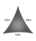voile nesling triangle 5m densité 285gr en hdpe ajouré qualité premium couleur anthracite