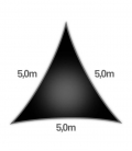 voile nesling triangle 5m densité 285gr en hdpe ajouré qualité premium noir