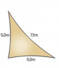 Voile triangle rectangle 5x5x7,1m Dens 285Gr nesling ajouré hdpe coloris Sable