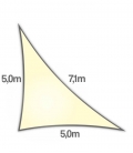 Voile triangle rectangle 5x5x7,1m Dens 285Gr nesling ajouré hdpe coloris Crème