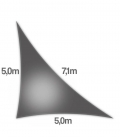 Voile triangle rectangle 5x5x7,1m Dens 285Gr nesling ajouré hdpe coloris Anthracite