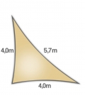 Voile d'ombrage 4x4x5,7m Densité 285Gr triangle rectangle ajouré Nesling coloris sable