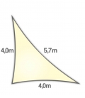 Voile d'ombrage 4x4x5,7m Densité 285Gr triangle rectangle ajouré Nesling coloris crème