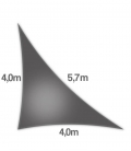 Voile d'ombrage 4x4x5,7m Densité 285Gr triangle rectangle ajouré Nesling coloris anthracite