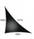Voile d'ombrage 4x4x5,7m Densité 285Gr triangle rectangle ajouré Nesling coloris noir