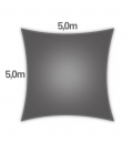 voile d'ombrage Nesling carré hdpe 5m densité 285gr/m² coloris anthracite