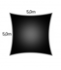 voile d'ombrage Nesling carré hdpe 5m densité 285gr/m² coloris noir
