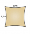 voile d'ombrage Nesling carré hdpe 5m densité 285gr/m² coloris sable