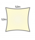 voile d'ombrage Nesling carré hdpe 5m densité 285gr/m² coloris crème