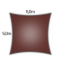 voile d'ombrage Nesling carré hdpe 5m densité 285gr/m² coloris terracotta