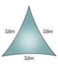 Voile Triangle Equilatéral ajourée 3,6m bleu glacial nouveauté 2020