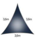Voile Triangle Equilatéral ajourée 3,6m bleu marine nouveauté 2021