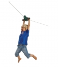 Tyrolienne Para vert en situation avec enfant blue rabbit
