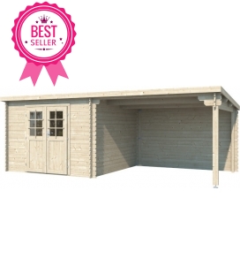 Garden shed + awning 3 m by Eden 28mm plank