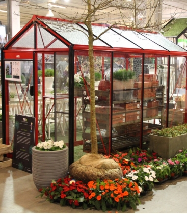 Serre de jardin en verre Piccolo P04 ACD 4,74m² coloris rouge carmin