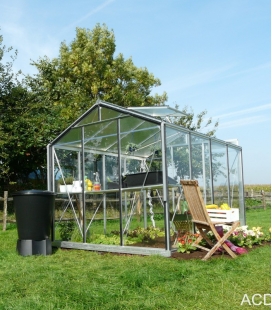 Serre parois droites R204H ACD 6,91m² finition Aluminium Naturel - 232 x 298cm