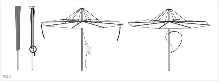 parasol carré de la marque umbrosa gamme infina carré ou rond 250 a 350cm